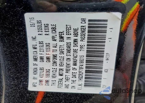 2015 Honda Accord Ex from USA, damaged, VIN 1HGCR2F79FA186015